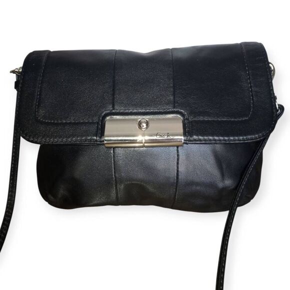 Coach Kristin Black Leather Small Crossbody Bag NWOT - Picture 1 of 12